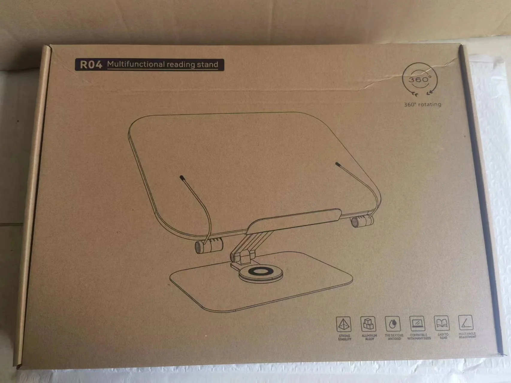 Boneruy Acrylic Reading Stand Metal Base Sturdy Home Office Supplies