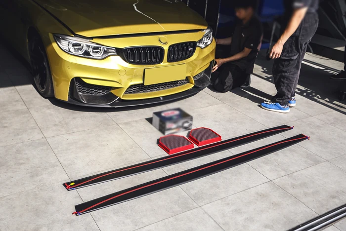 MP Style F80 M3 F82 M4 Carbon Fiber Side Skirts Extensions for BMW 4 Series 2014UP Side Bumper