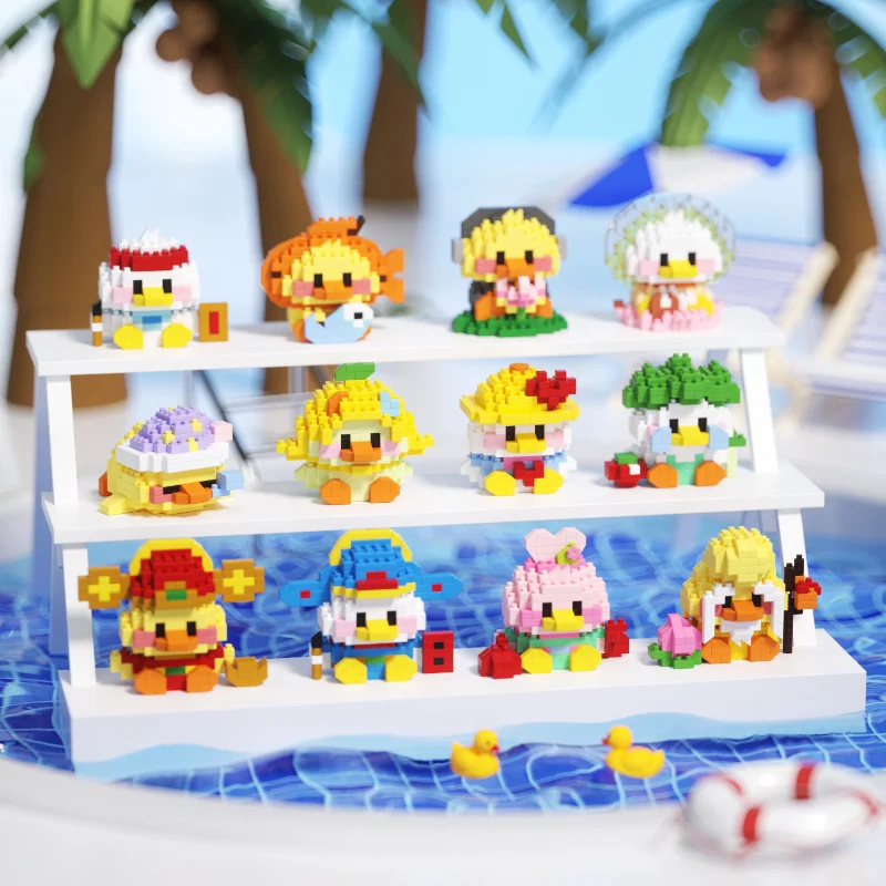 2518pcs Mini Diy Building Blocks Sets Cute Good Lucky Duck Style Nano Bricks Blocks Box Novelty Gift Girl Toys for Kids