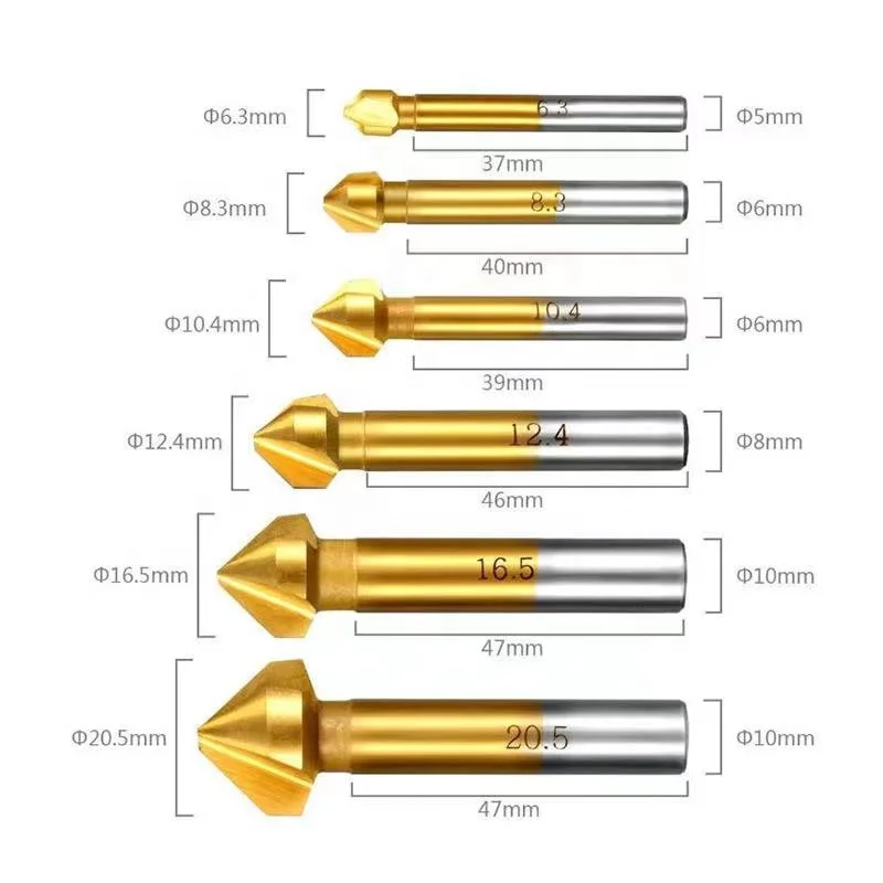 Din335c 90 Degree 3 Flutes Hss Chamfer Countersink Drill Bit For ...