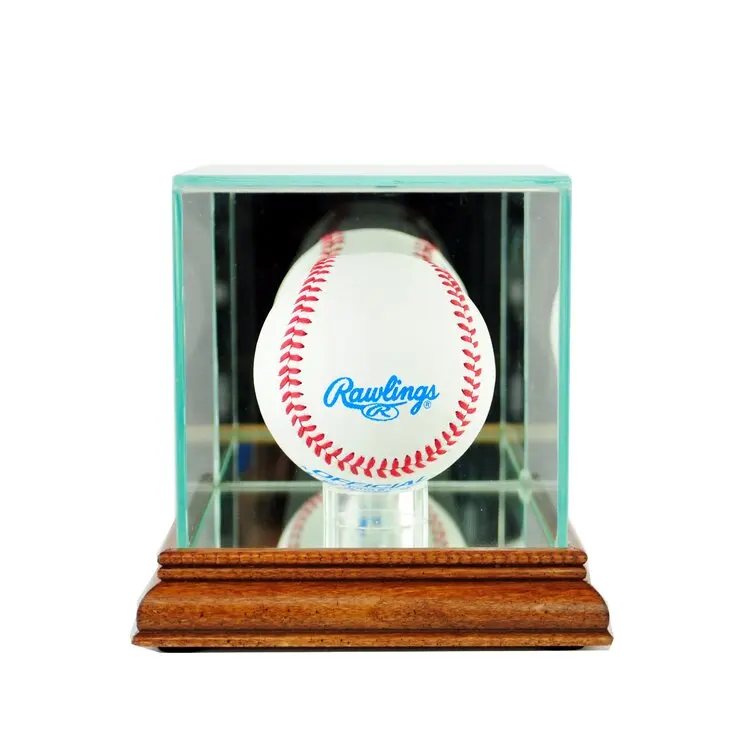 16 supporti da baseball, in acrilico trasparente in legno a