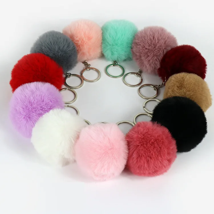 Ali Fur Kitty Pom Pom Key Chain / Purse Puff Pink