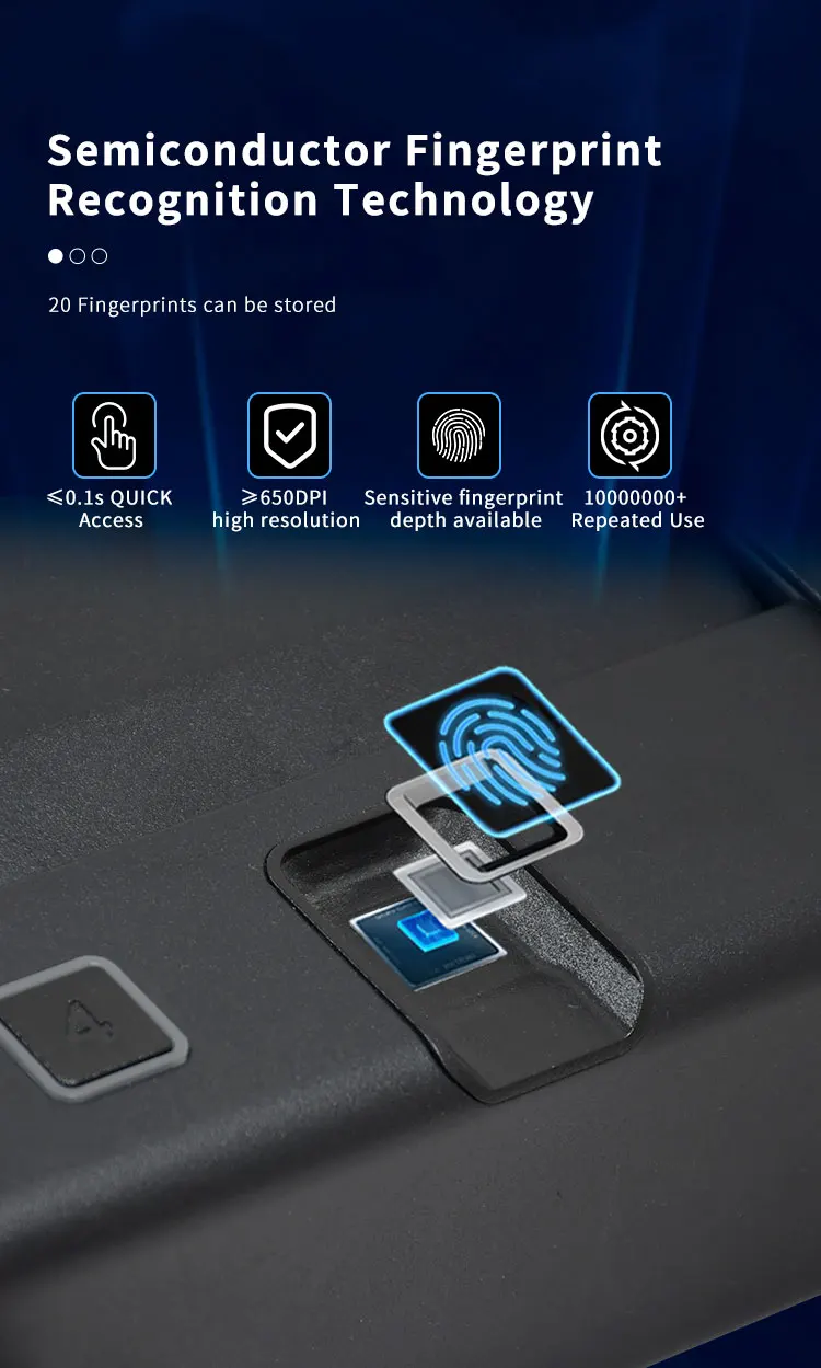 CEQSAFE Biometric Hand Gun Security Small Resistant Digital Safe Deposit Box supplier