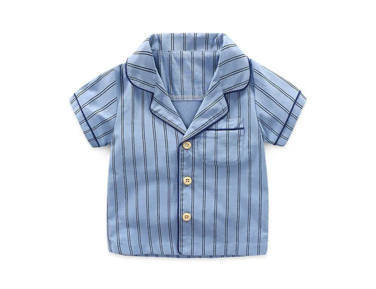 Оптовая продажа полосатые пижамы комплект из 2 предметов Детские хлопковые