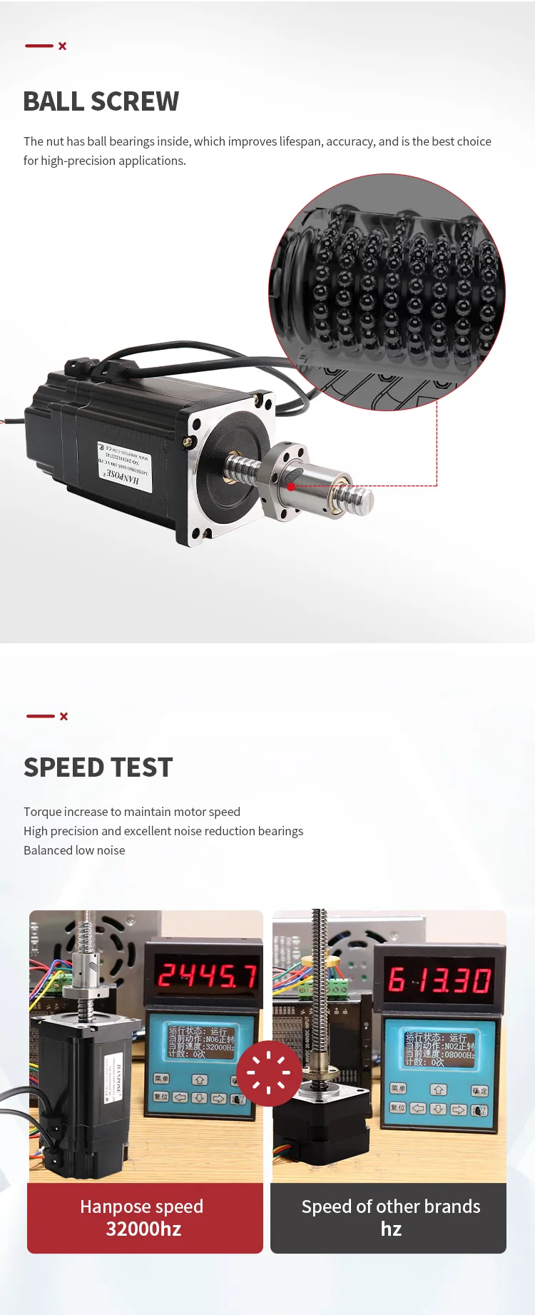 product hanpose 6a 3v ball screw stepper motor nema34 34hs11860 1605 yc pd  18  100 400mm 86 stepper motor for 3d printers-4