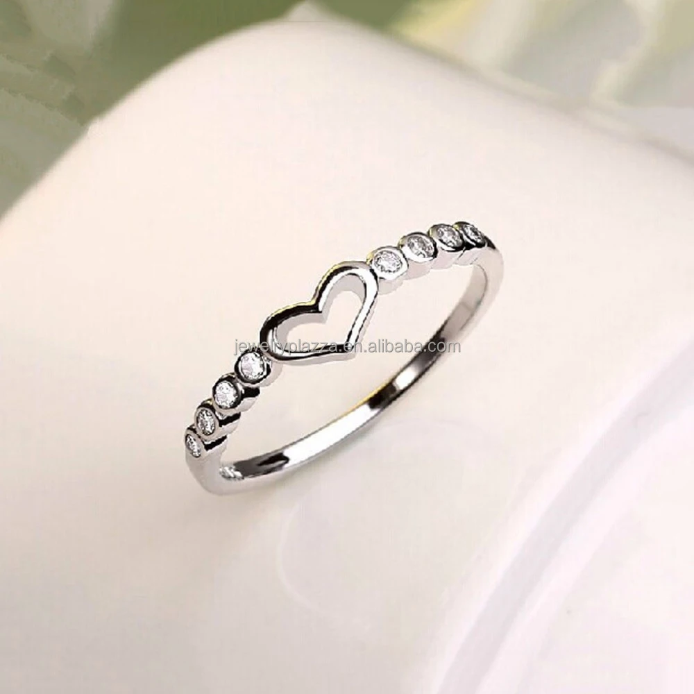 Diamond Heart Ring 1/20 ct tw Round-cut Sterling Silver | Kay