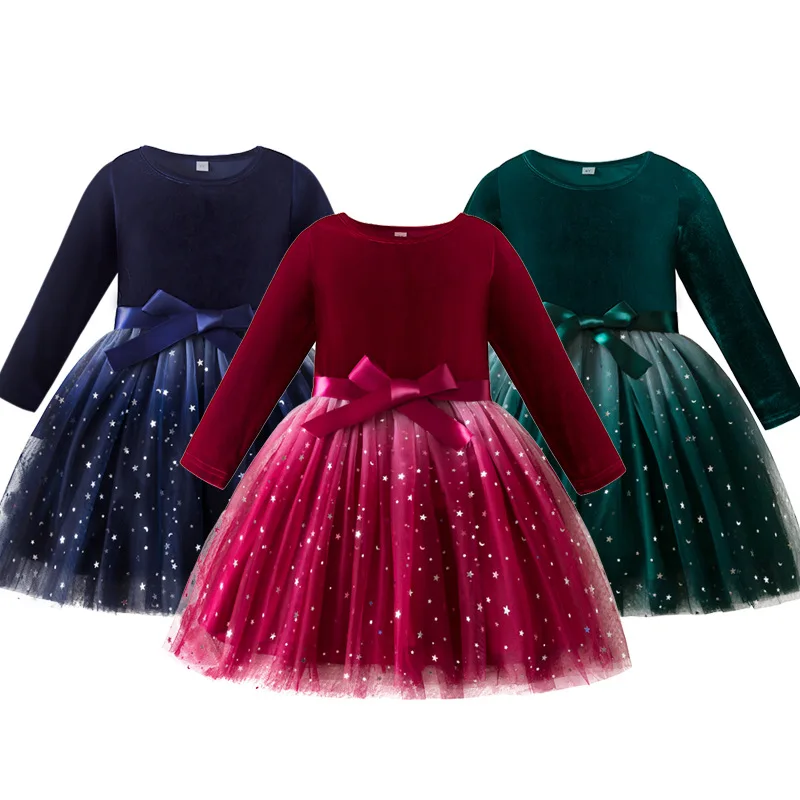 long sleeved christmas dress Long-sleeved knitted Christmas dress