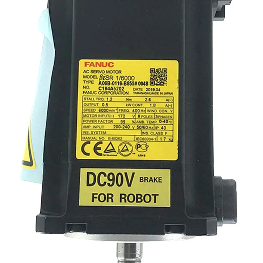 Original Fanuc Ac Servo Motor A06b-0116-b855#0048 - Buy A06b-0116-b855 ...