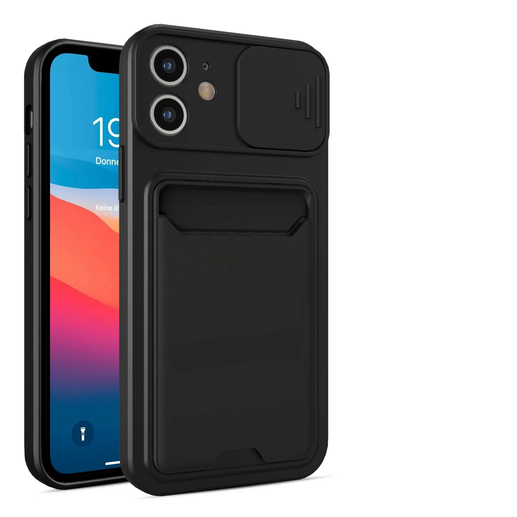 2021 New phone case camera slip frame  luxury phone cases Shockproof Push Pull Protection Case with card bag