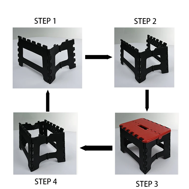 Aohea One Step Folding Portable Folding Stool Kitchen Step Stools Plastic Folding Step Stool Portable Small
