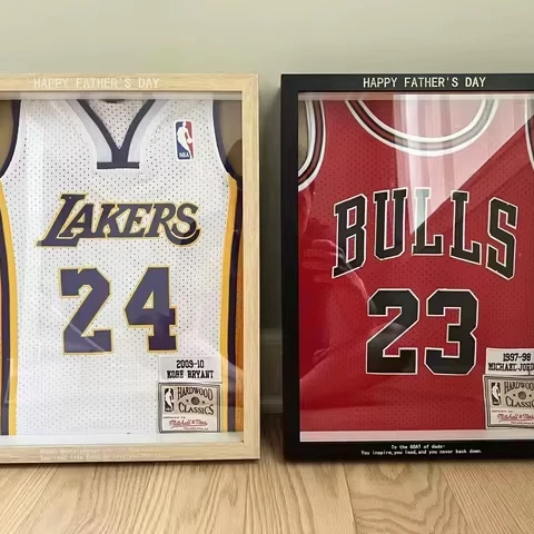 Solid Wood Photo Frame Glass Jersey Display Box Jersey Frame