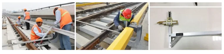Third rail gauge Contact rail ruler for railway inspection
