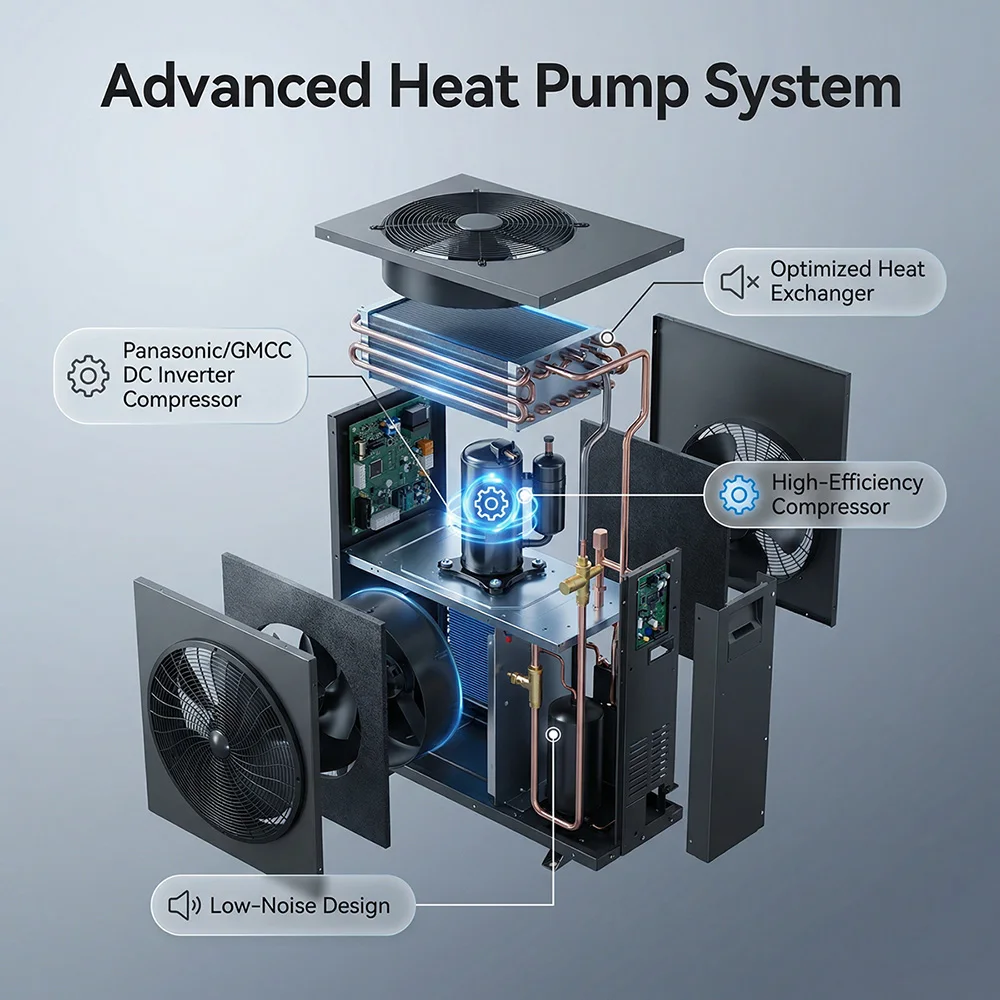 Inverter Air Source Pump, 15KW-30kW, Monoblock, EVI, R290 - detail 8