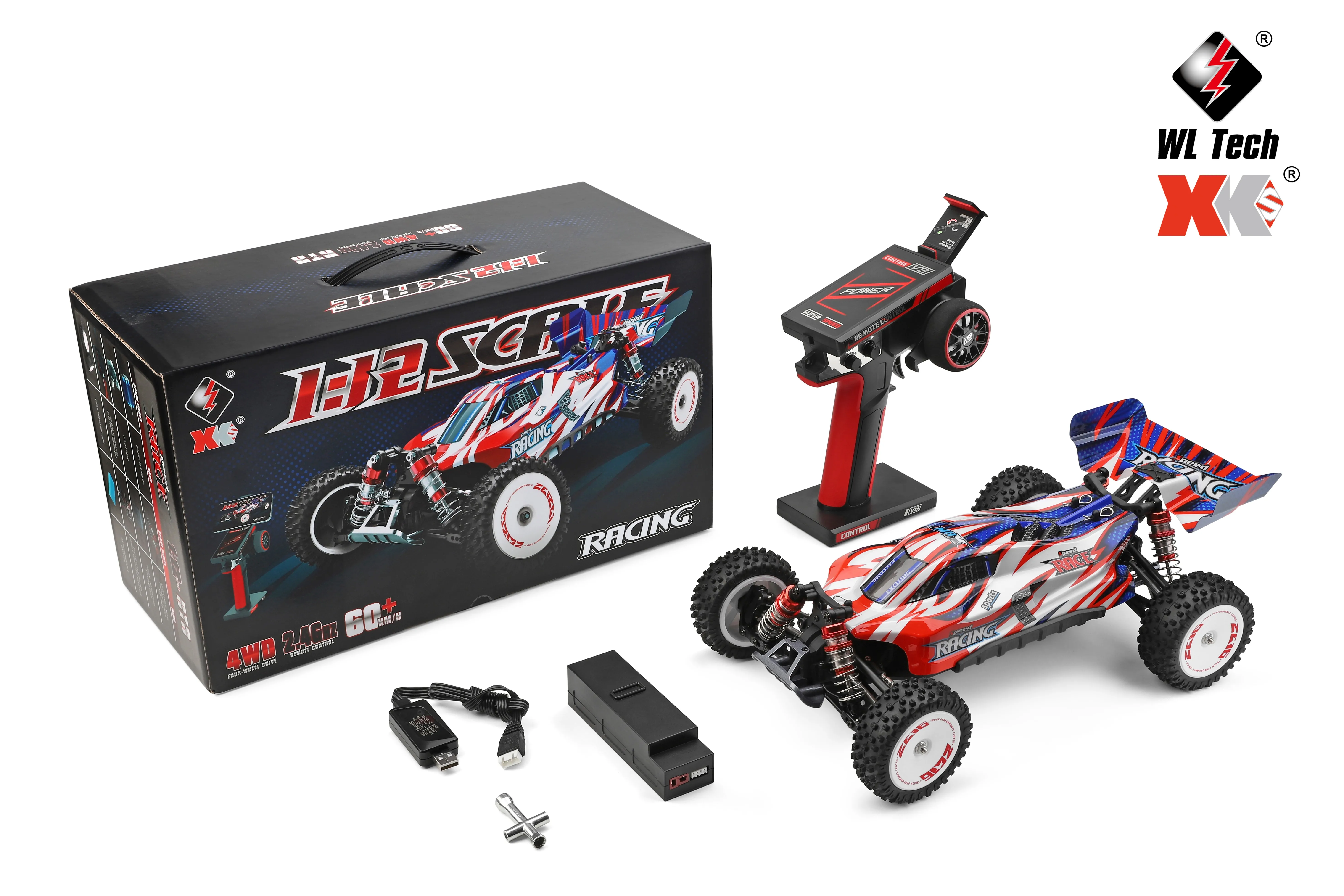 HOSHI WLtoys 124008 RC Car - 3S Brushless 4WD High Speed Drift Car