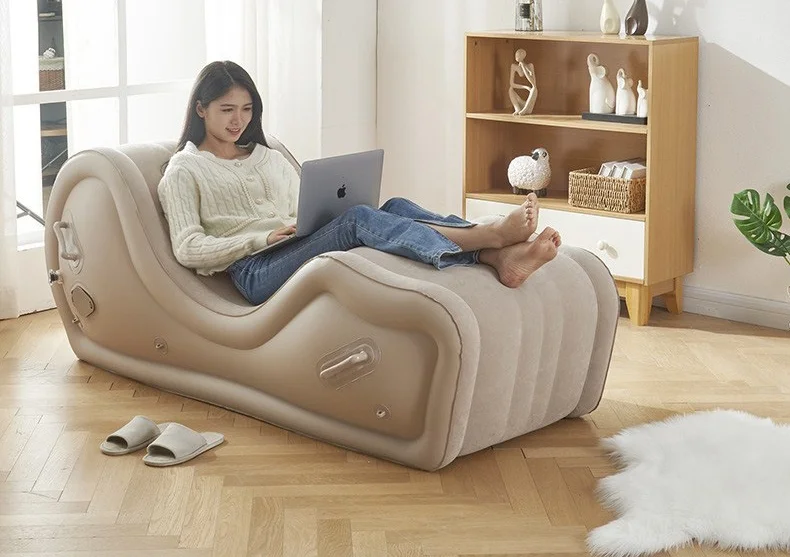 Modern Simple Automatic Outdoor PVC Inflatable Sofa Chair Portable with Air Cushion for Living Room or Hospital Use