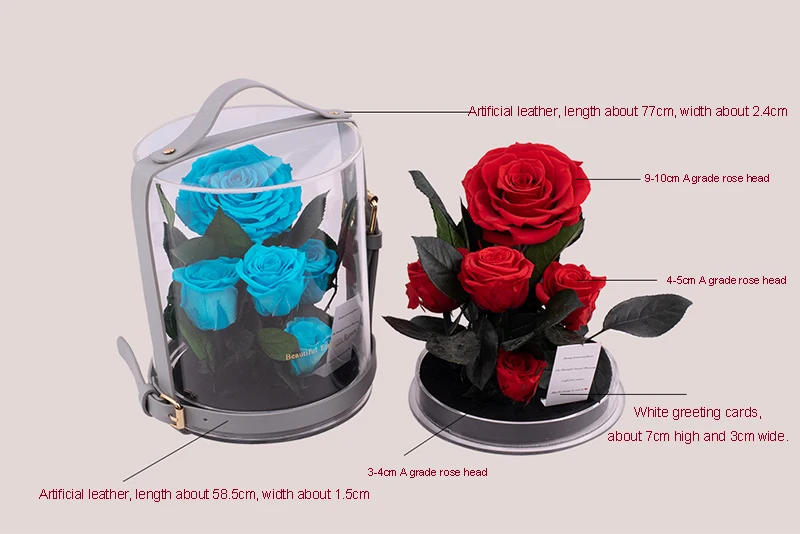 product factory supply wholesale acrylic secret garden diy flower arrangement valentines day gift box material preserved rose-57