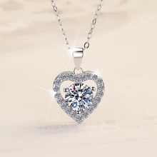 Husky best-selling women's fashion wedding 925 silver fine jewelry Moissanite necklace