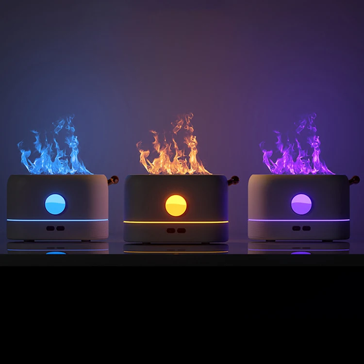 Kinscoter Colorful Flame Air Humidifier Essential Oil Aroma Diffuser Drop Shipping Simulation Fire Difusor