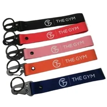 Carry Safety Hand Wrist Strap Lanyard With Custom Embroidered Printing Logo For Car Key Phone Card Holder