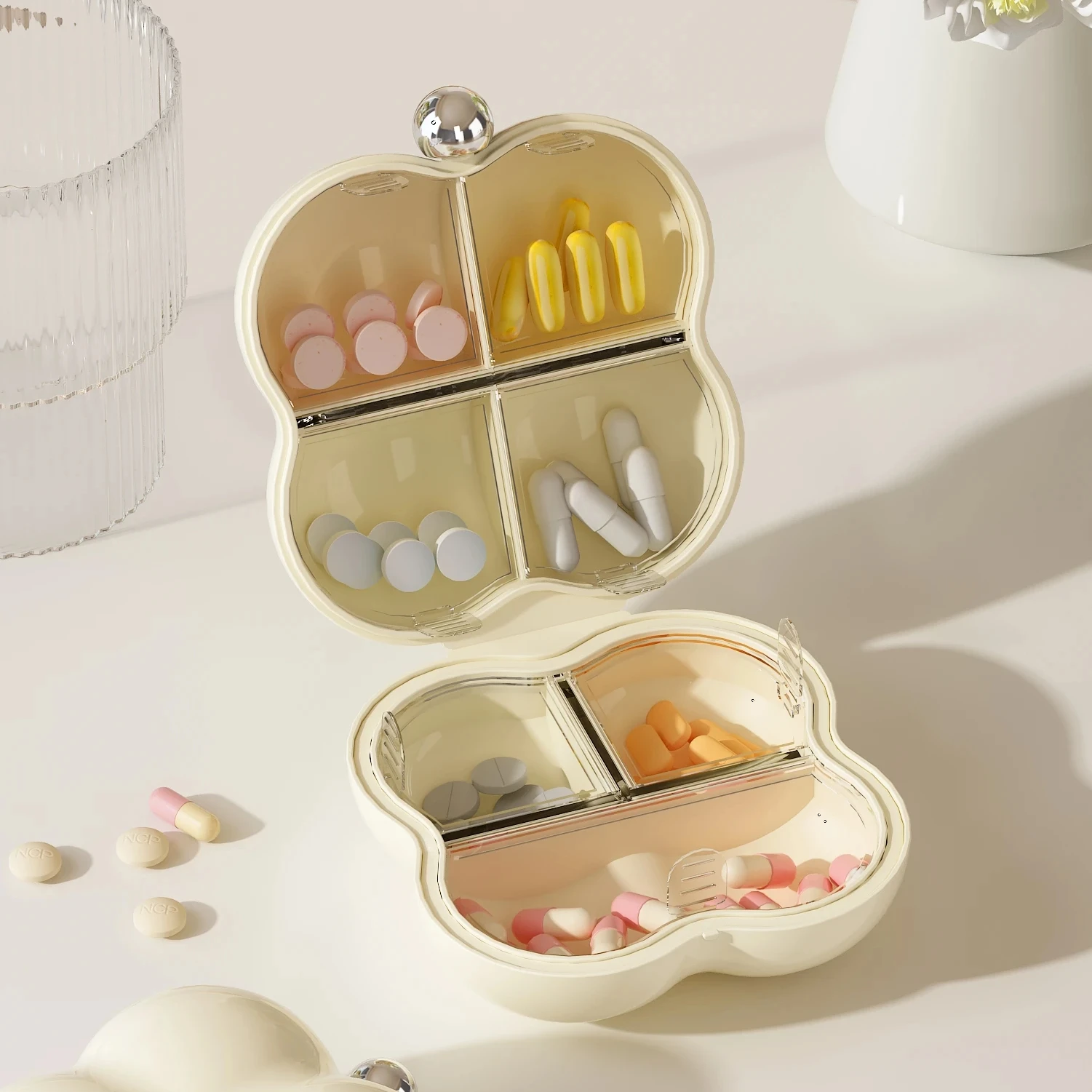 CY 24 Original Portable Travel Medicine Box Cotton Candy Styled Sealed Food Grade Multifunctional Small Storage Box