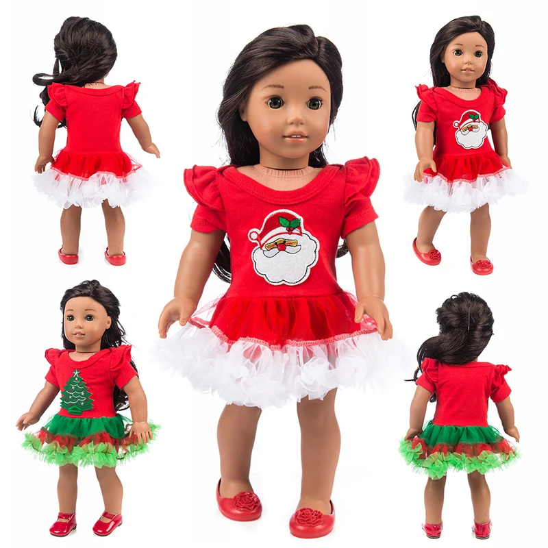 2019 Новый 18 дюймов американская девушка xiafu кукольной одежды, оптовая продажа; Горячая распродажа; Модное Длинное рождественское подол с юбкой-пачкой