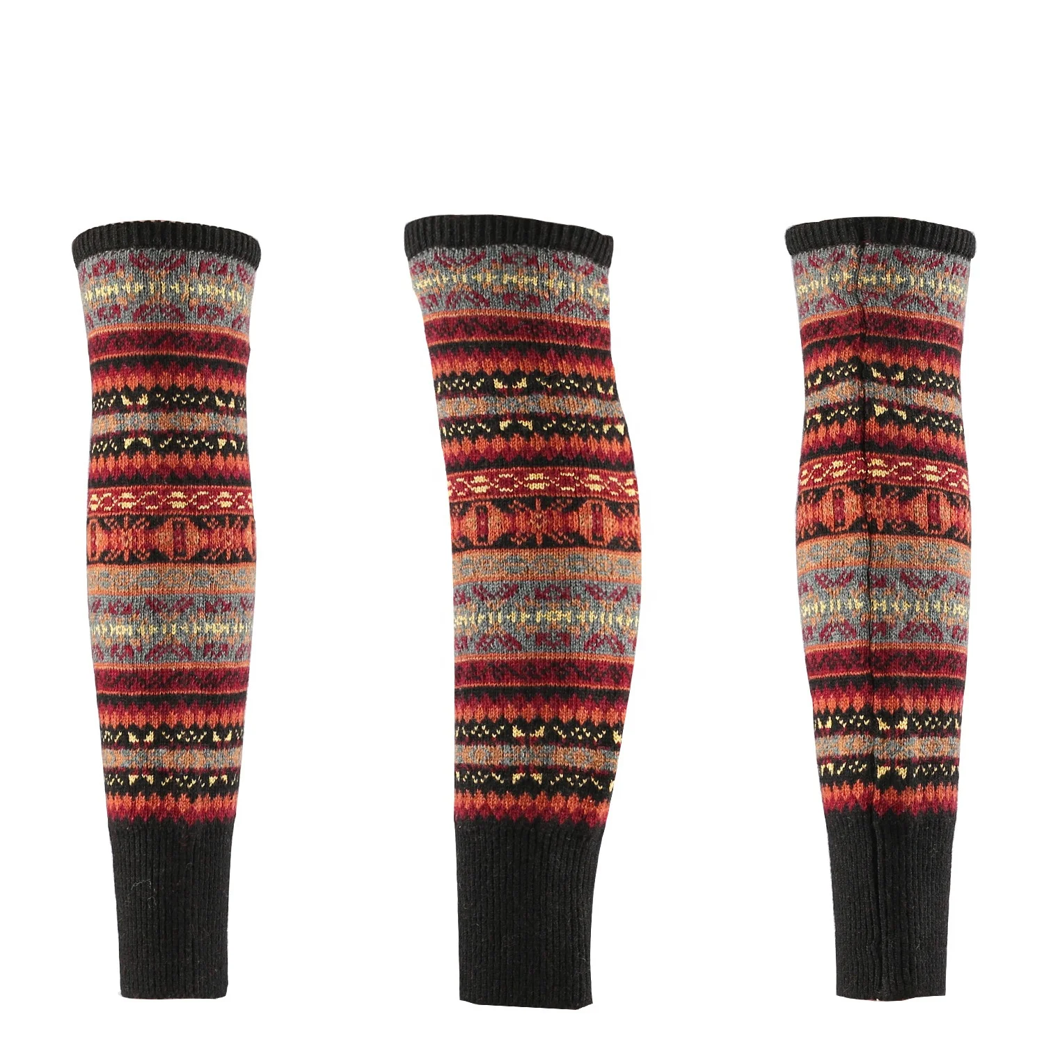 Wholesale Bohemian Knitted Warmer Boot Cuffs Winter Extra Long Thigh High Wool Leg Warmers for Women Girls