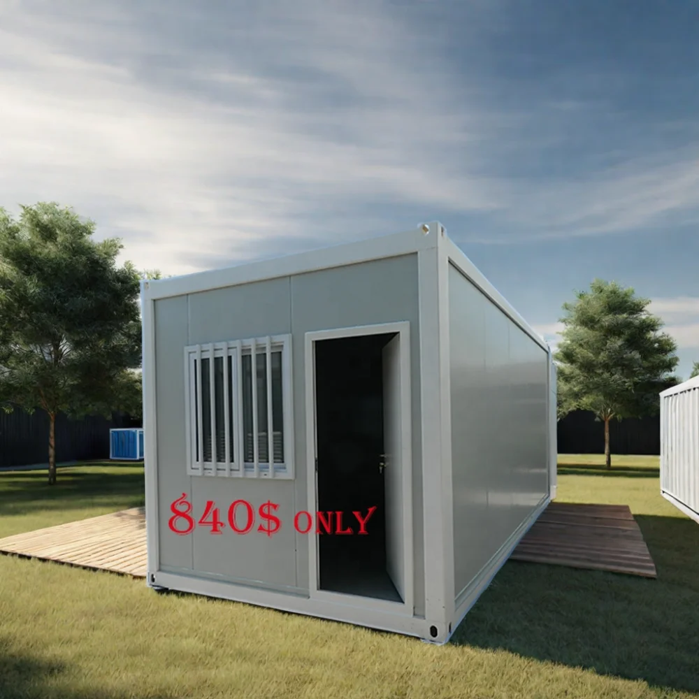 UPS Econel社製着脱式住宅用キャビンコンテナハウス：オフィスまたは居住用のフラットパック設計、トロピカルスタイル、鋼材製