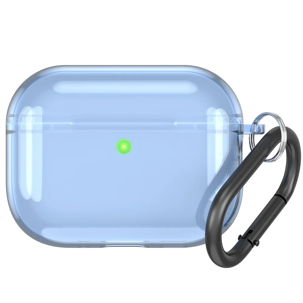 Transparent TPU Shockproof Protective Cover with Carabiner for Airpods Pro 3 2025 Support USB-C Charging