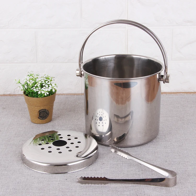 Factory Customized European Stainless Steel Ice Bucket 3 / 5L for Holiday Party Ktv Wine Ice Bucket_12