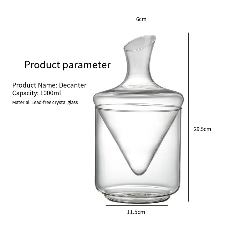 Wine Decanter Chiller Set With Ice Bucket Cooler Glass Carafe Red Wine Breather For Red Wine