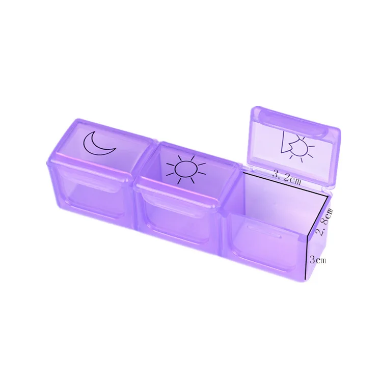 Новейший дизайн, 7 дней, 21 ячейка, небольшой набор для лекарств, портативный контейнер для лекарств радужной формы на одну неделю