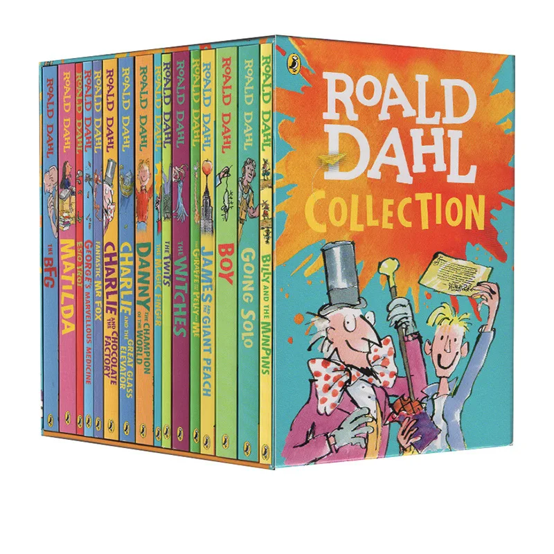 16 Books Roald Dahl Collection Children’s Literature Novel Story Book Set Early Educaction Reading for Kids Learning English