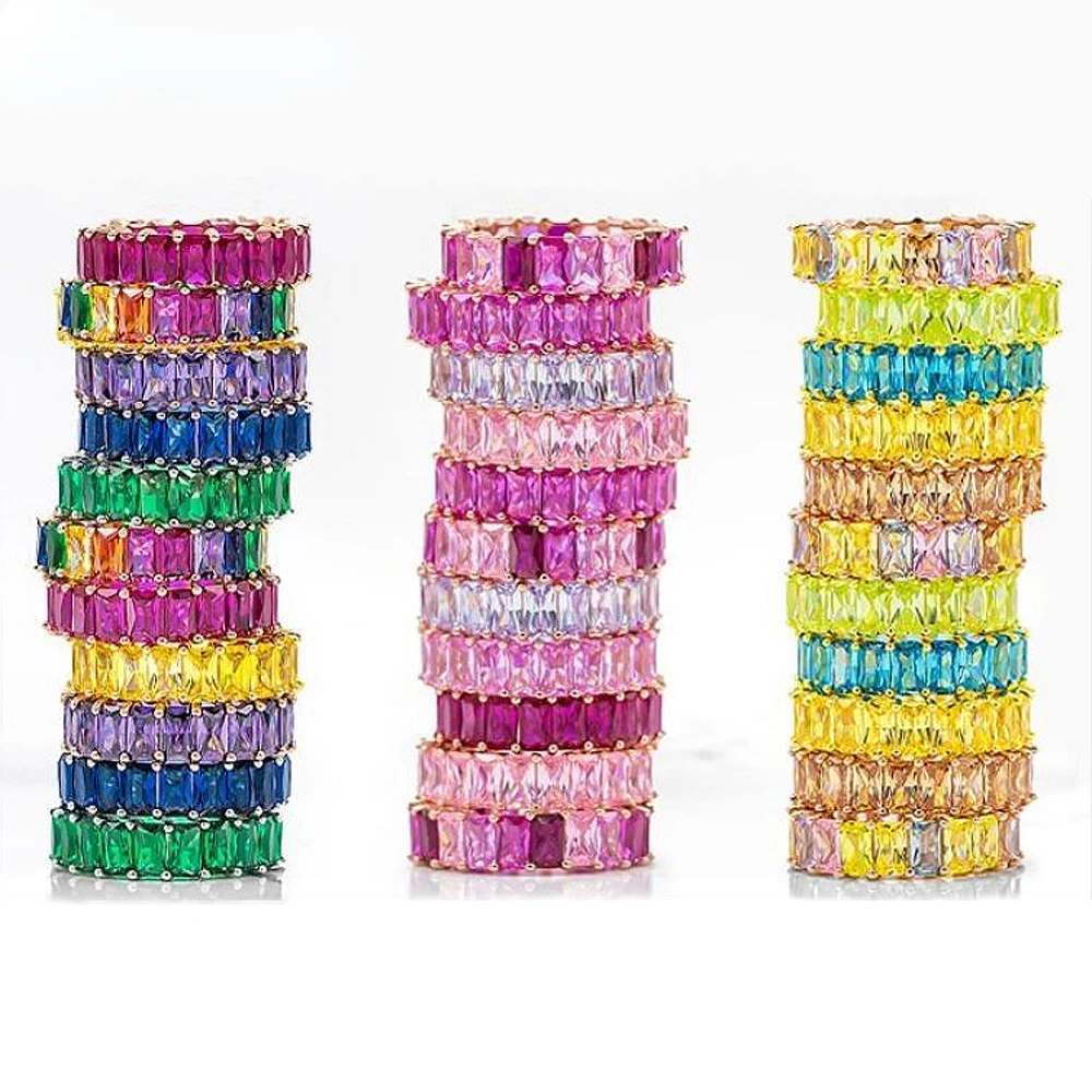 Promotion Gold Plated Baguette Rainbow Cubic Zircon Ring Iced Out Colorful Cz Eternity Stacking Band Women Finger Jewelry - Buy Cz Eternity Stacking Band Women Finger Jewelry,Cz Eternity Stacking Band Women Finger Promotion Gold Plated Baguette Rainbow Cubic Zircon Ring Iced Out Colorful Cz Eternity Stacking Band Women Finger Jewelry - Buy Cz Eternity Stacking Band Women Finger Jewelry,Cz Eternity Stacking Band Women Finger