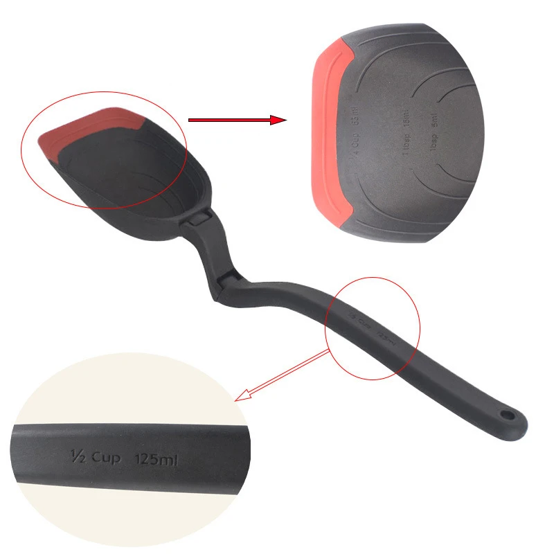360 Degree Rotation Non-scratching Pan Large Silicone Soup Ladle Spoon Silicone Ladle for Cooking or Serving Big Batches of Soup