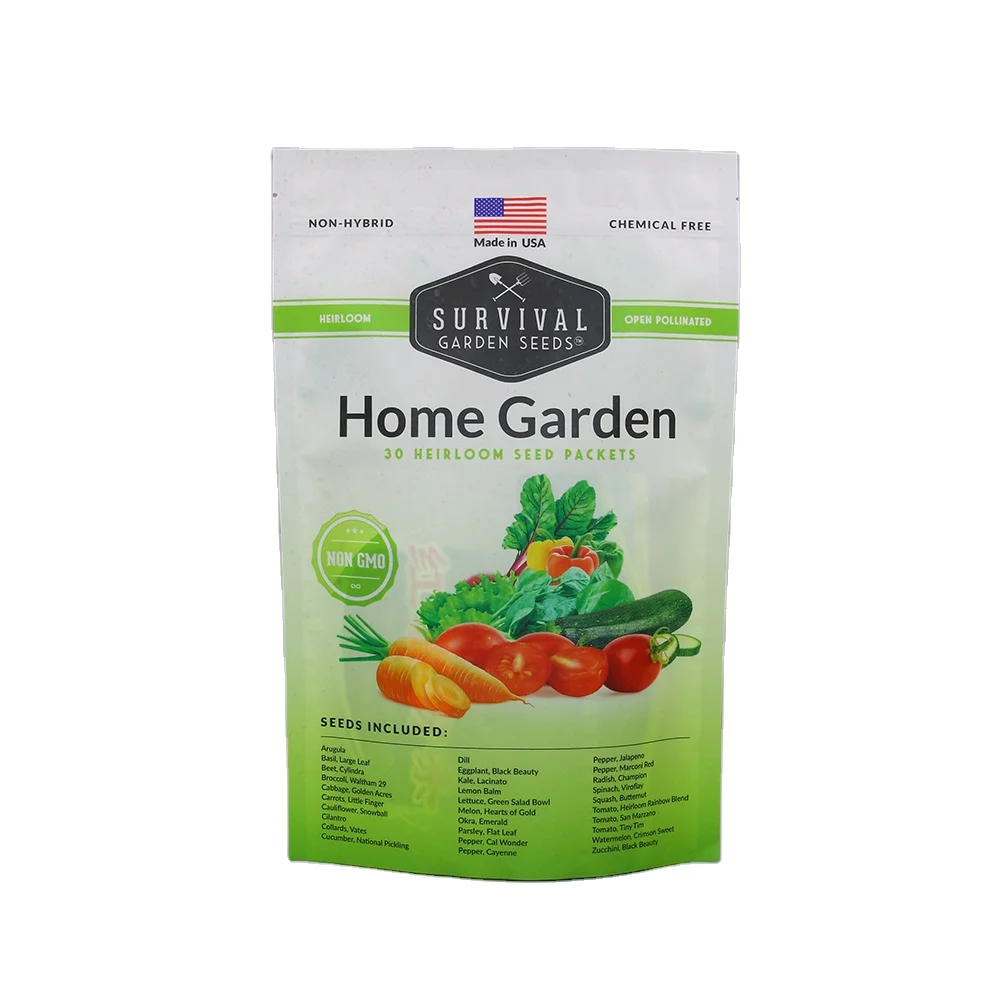 High Quality 3 Side Seal Vegetable and Fruit Agricultural Seed Packaging Bag
