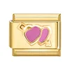 YWXH-98-Gold background rose red double heart