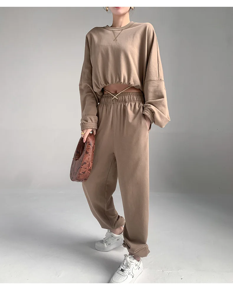 Ready to ship outfit active long sleeve ladies tracksuits set