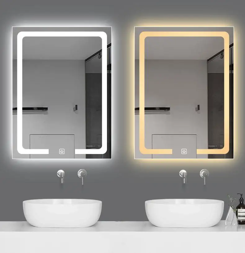 Factory Direct Decoration Automatic Fog Removal Intelligent Touch Switch Bathroom Mirror with Light Smart Bathroom LED Mirror