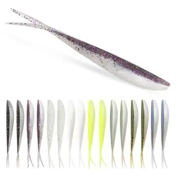OEM Fishing Soft Bait With Forked Tail 2" 3" 4" 10pcs/bag Fishing Worm Bait Lacquer Double Color Silicone Fish Bait – Soft Lure – view 2