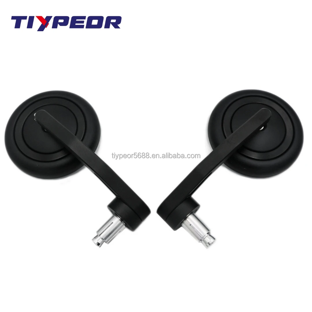 product tiypeor motorcycle vintage aluminium alloy modified motorcycle mirrors adjustable rotating side end bar rearview mirror-6