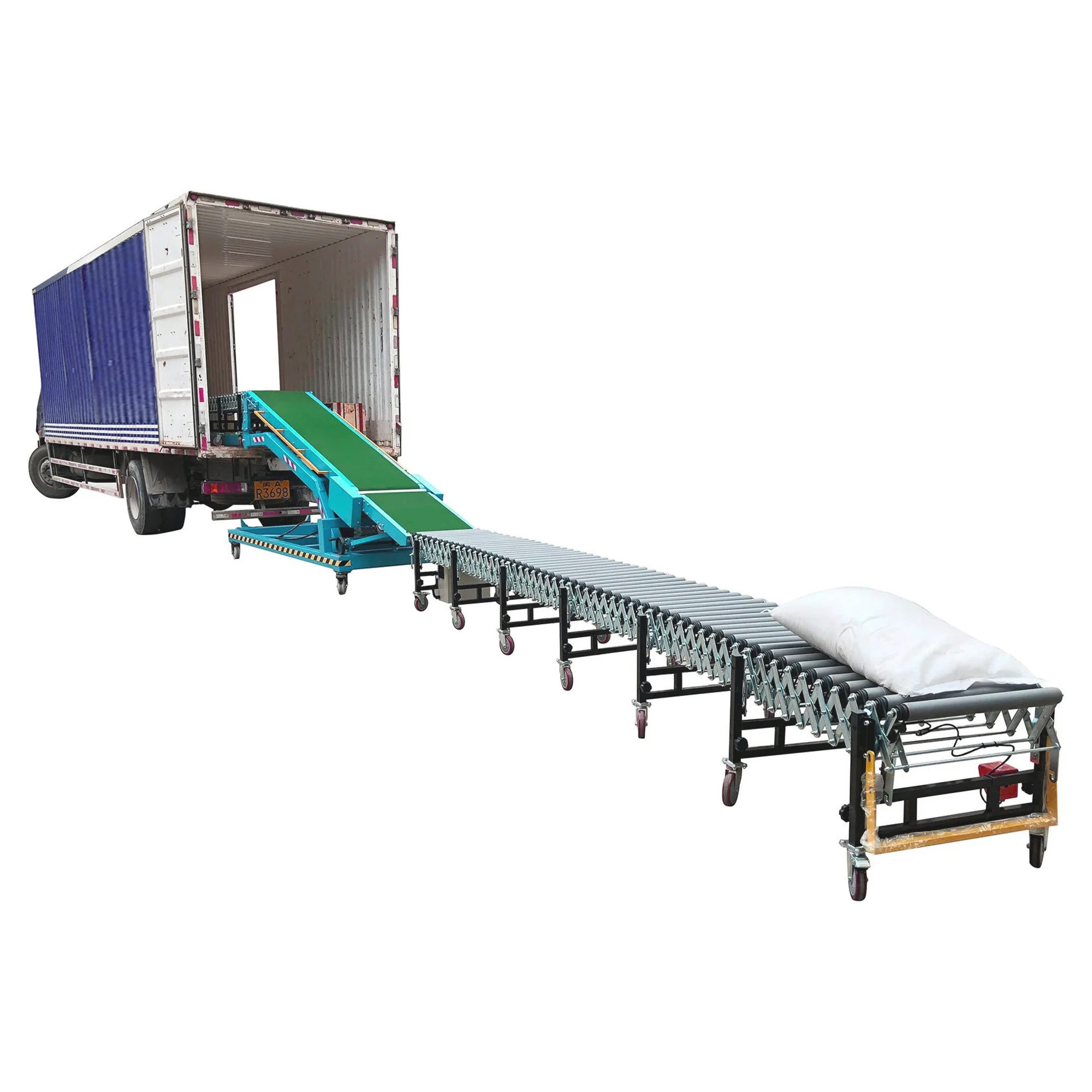 Mobile Belt Conveyor System Vehicle Loading and Unloading Conveyor Equipment for Carton Box Packages Transporting