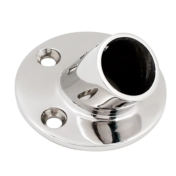 Marine Hardware Stainless Steel Fitting 30 45 60 90 Degree Round Boat Handrail Pipe Base Pipe Stanchion Base 7/8