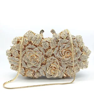 Luxury Clutch Purse Crystal Wedding Clutch Evening Bags Clutch Purse for Women Rhinestone Wedding Shoulder Bag