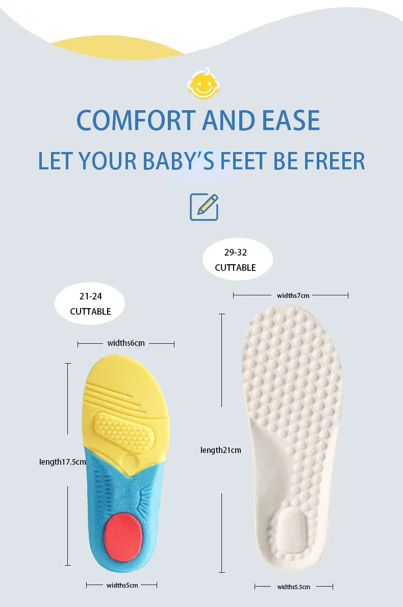 Hi Poly Kids Insoles Mesh Fabric Shock Absorbing Pads
