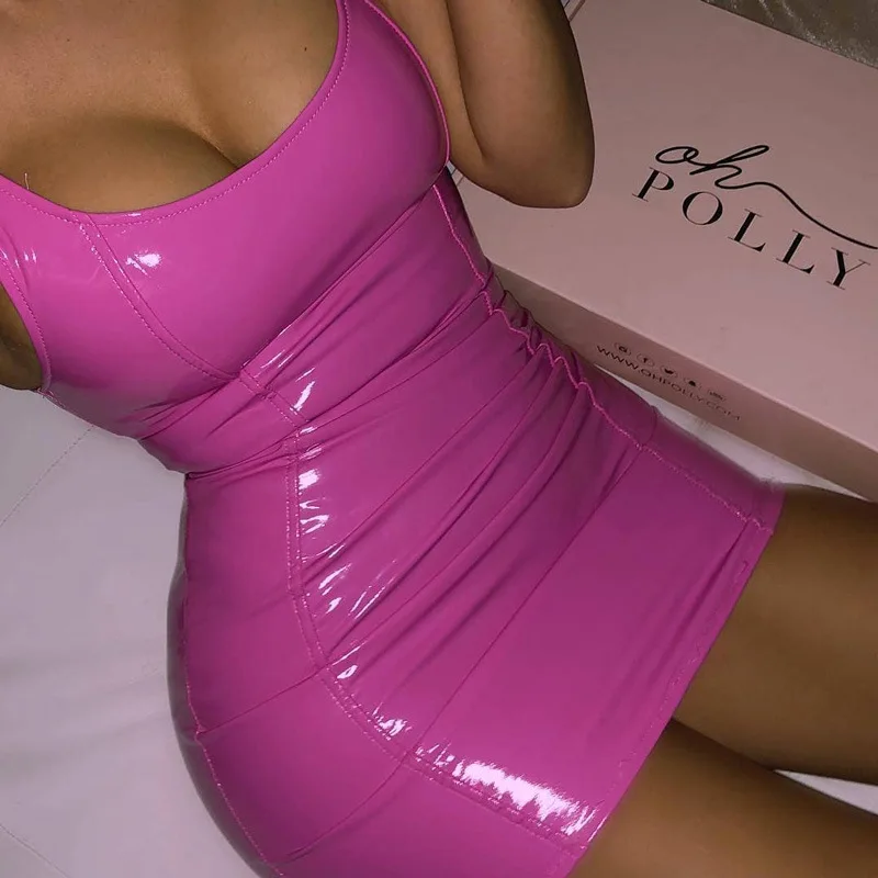 Buy Sexy Pu Leather Bodycon Dress,Tight 