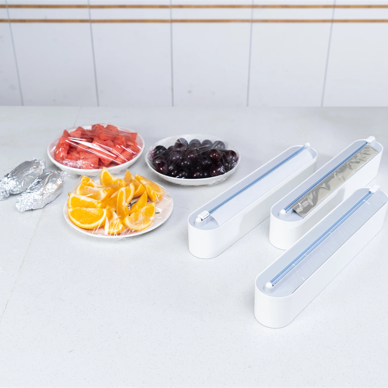 Кухонные инструменты диспенсер для алюминиевой фольги магнитный многоразовый пластиковой обертки со скользящим резаком