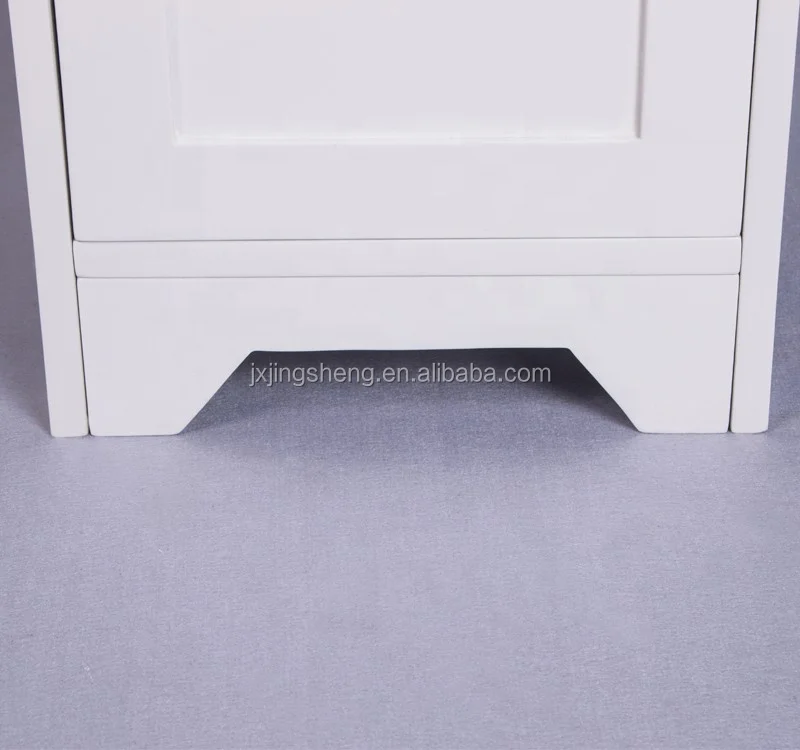 Eco-friendly Solid Wood White MDF Bathroom Cabinet with 4 Drawers for