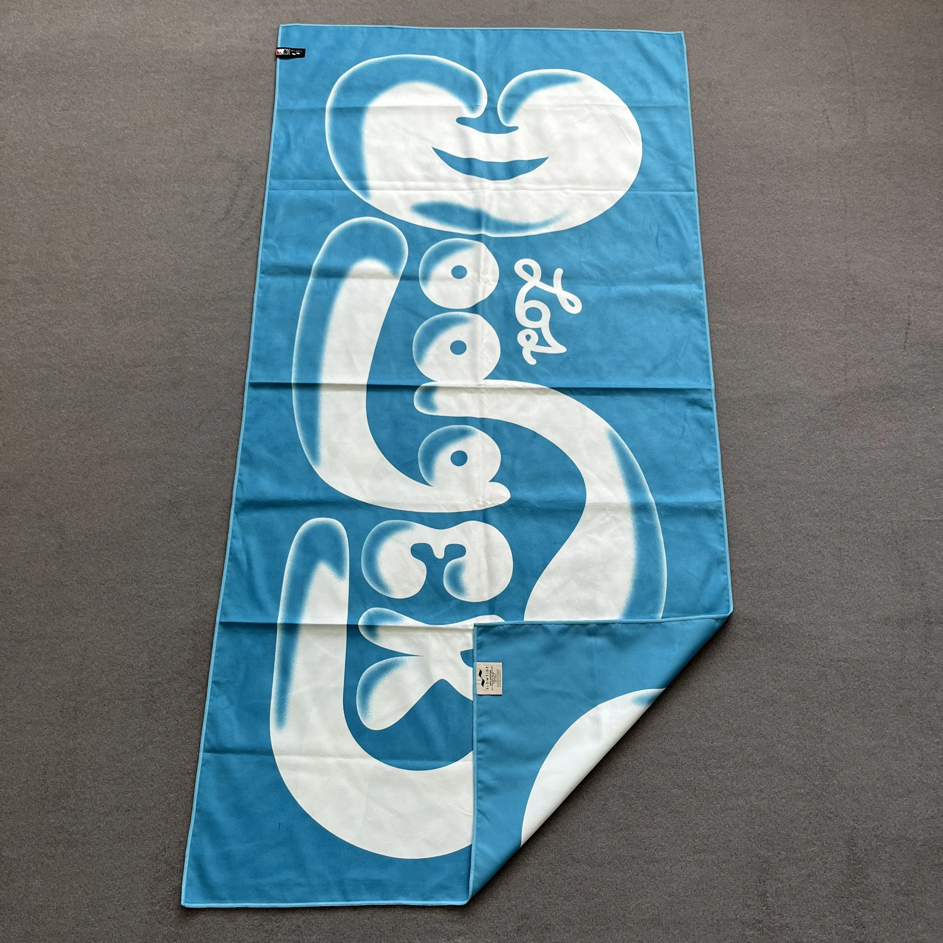 RPET Plastic Bottle Fiber Single Side Printed Bottle Recycled Swimming Beach Towel With Elastic Loop manufacture