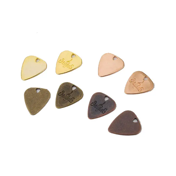High Quality Custom logo Metal Keychain Maker Personalized Guitar Pick Holder Set Pendant Necklace