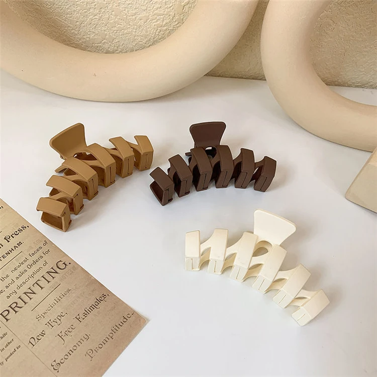 10 см оптовая продажа Новые матовые однотонные волнистые заколки для волос пластиковые термостойкие женщин и